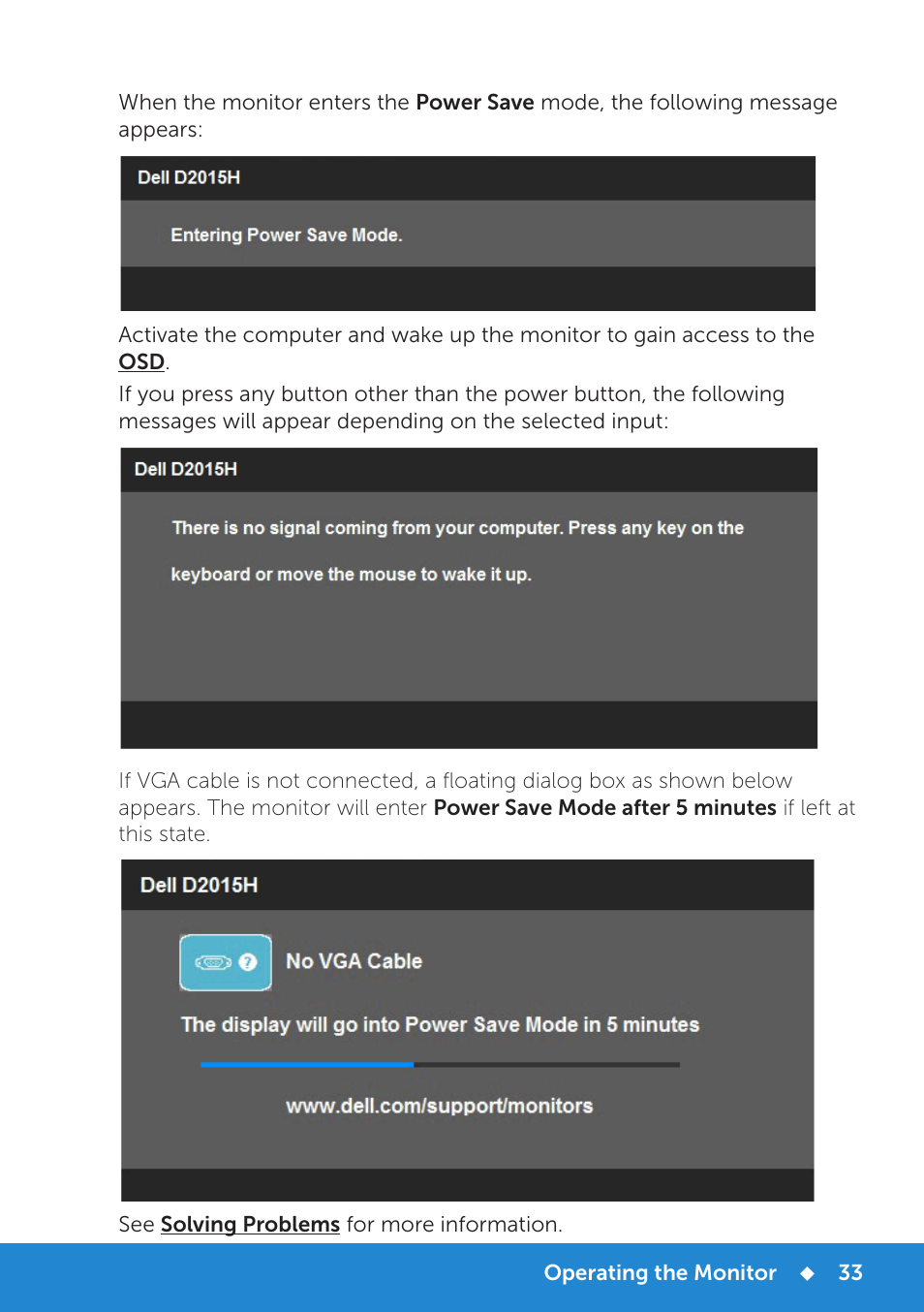 Dell D2015H Monitor User Manual | Page 33 / 45