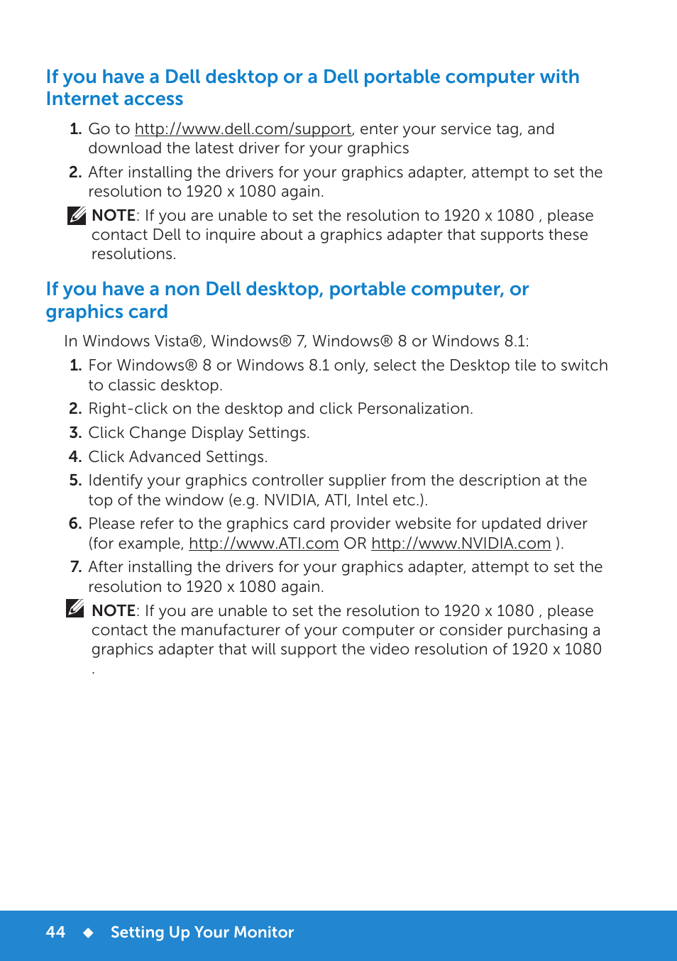 Dell D2015H Monitor User Manual | Page 44 / 45