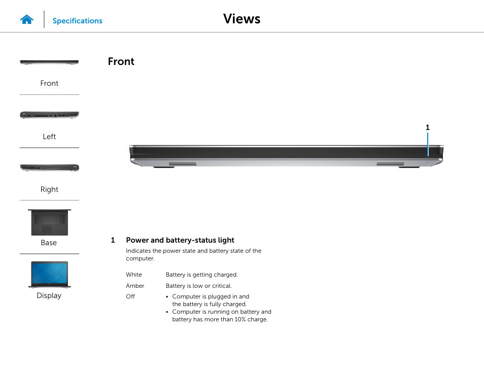 Views, Front | Dell Inspiron 17 (5749, Early 2015) User Manual | Page 2 / 22