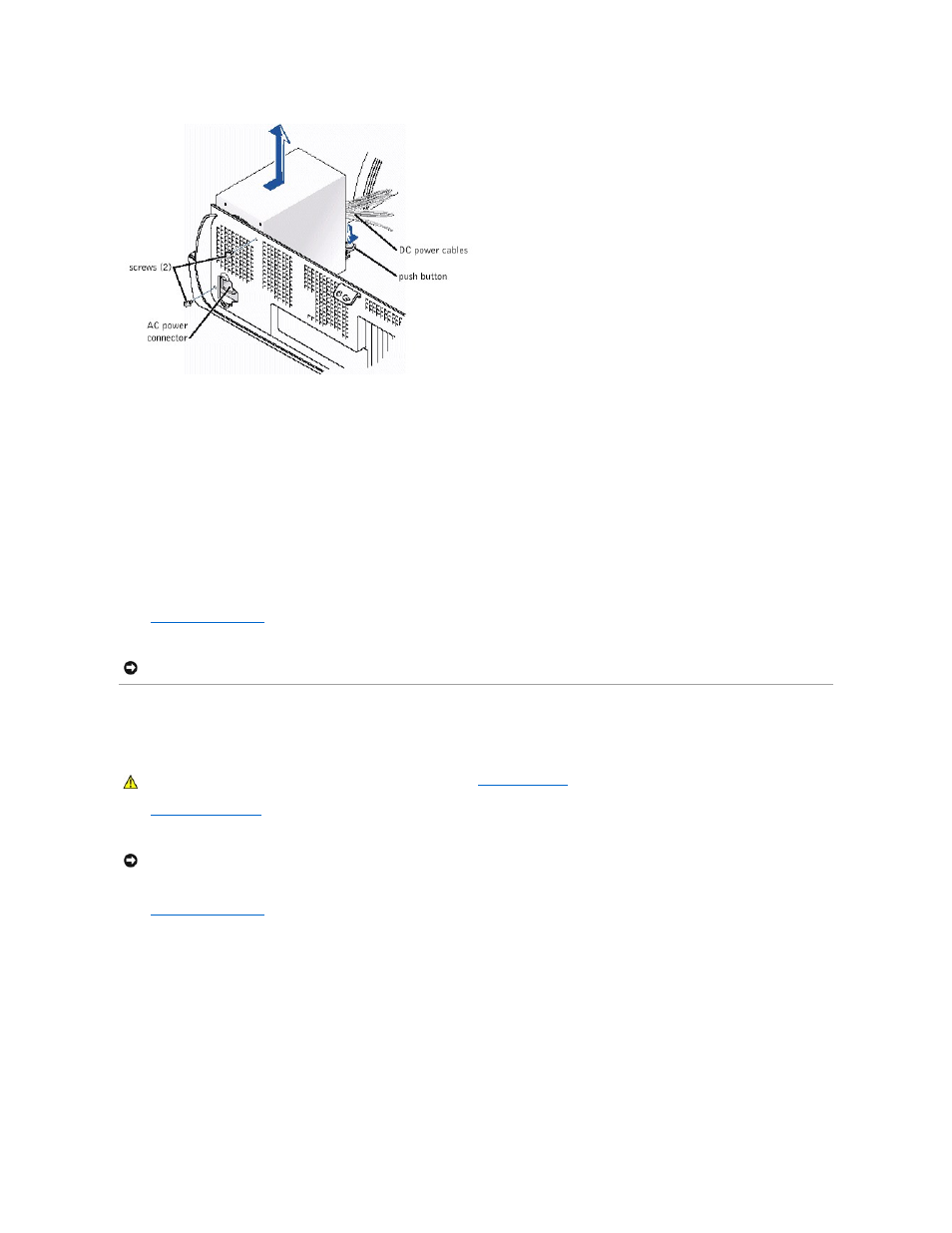 Replacing the system board, Replacing the power supply, Removing the system board | Dell Dimension 4400 User Manual | Page 22 / 59