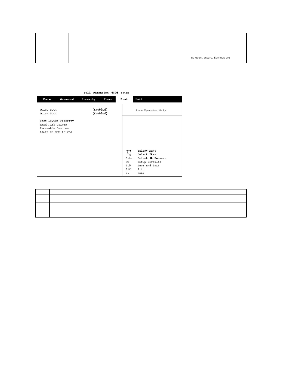 Boot, Exit, Screen | Boot screen, Exit screen | Dell Dimension 4400 User Manual | Page 49 / 59