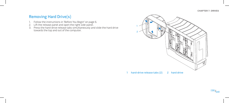 Removing hard drive(s) | Dell Alienware Area-51 ALX (Late 2009) User Manual | Page 41 / 103