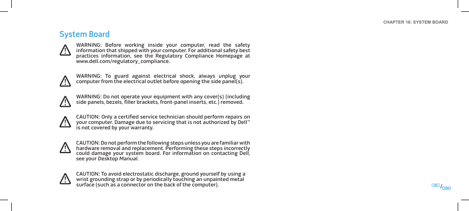 System board | Dell Alienware Area-51 ALX (Late 2009) User Manual | Page 80 / 103