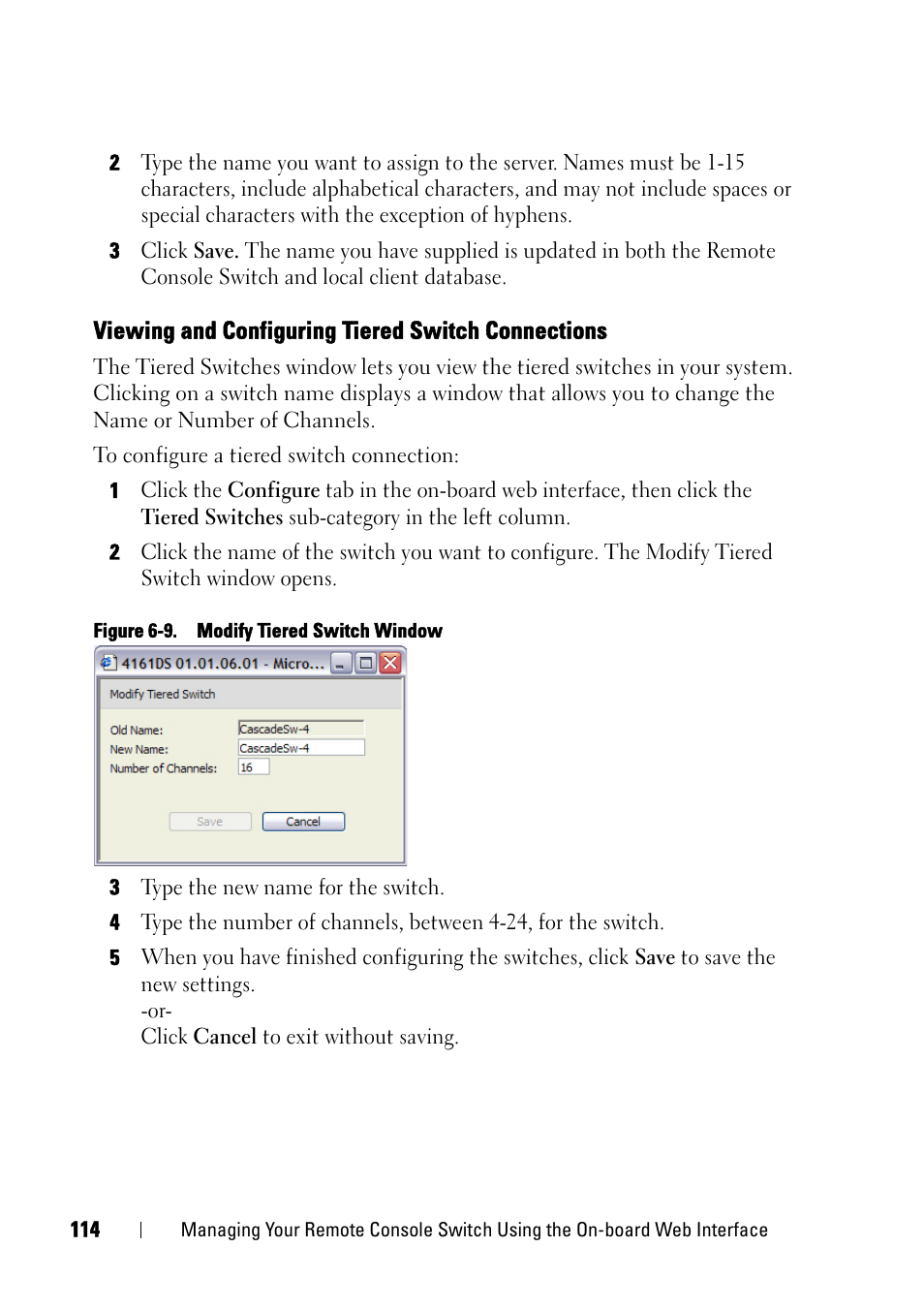 Viewing and configuring tiered switch connections | Dell KVM 2161DS User Manual | Page 130 / 244