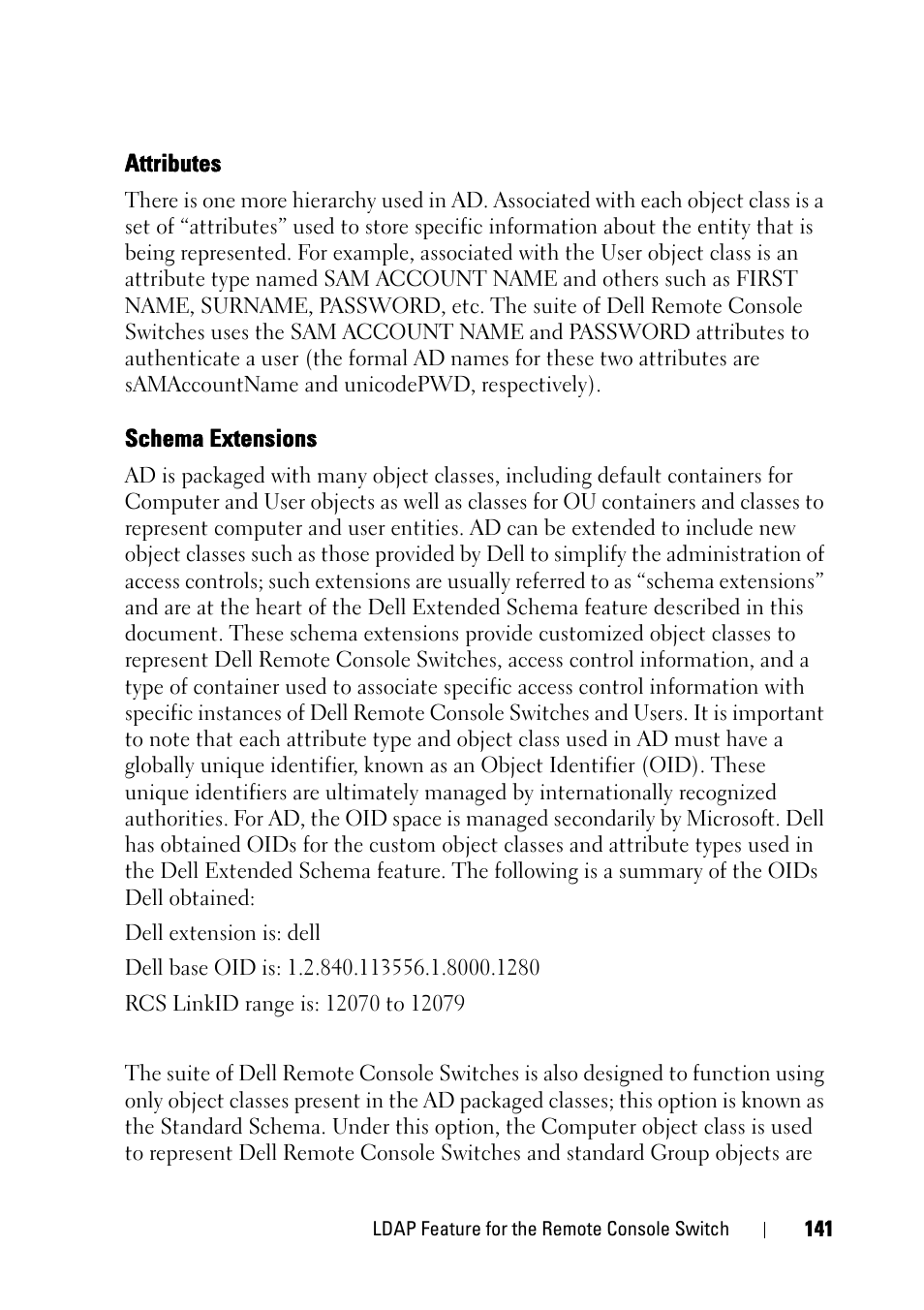 Attributes, Schema extensions | Dell KVM 2161DS User Manual | Page 157 / 244