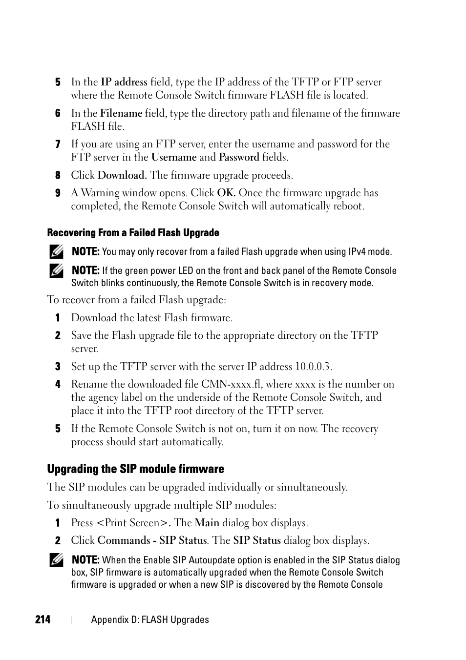 Upgrading the sip module firmware | Dell KVM 2161DS User Manual | Page 230 / 244