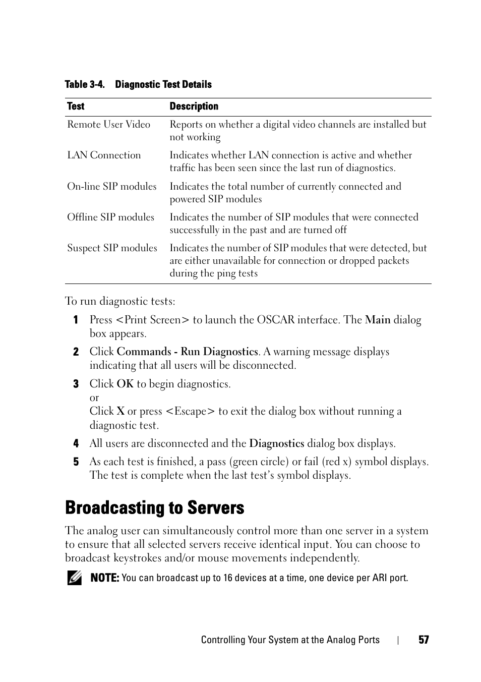 Broadcasting to servers | Dell KVM 2161DS User Manual | Page 73 / 244