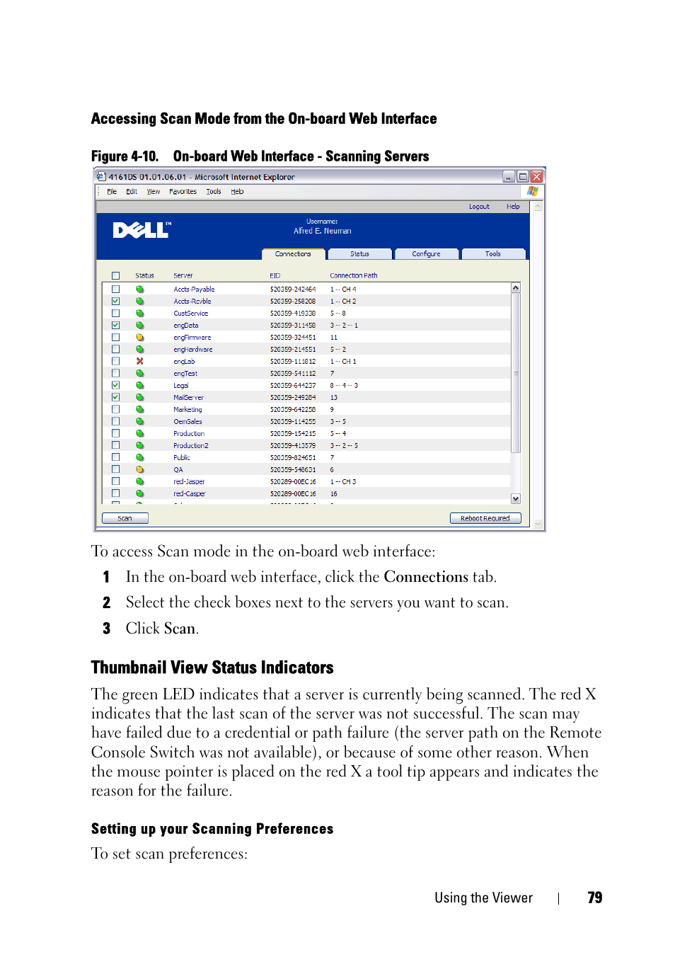 Thumbnail view status indicators | Dell KVM 2161DS User Manual | Page 95 / 244