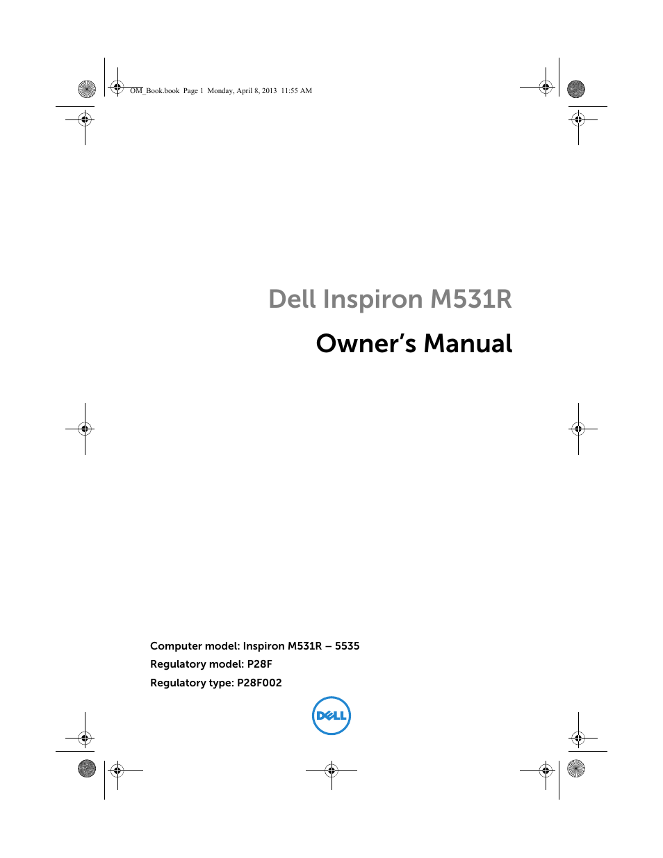 Dell Inspiron M531R (5535, Mid 2013) User Manual | 71 pages