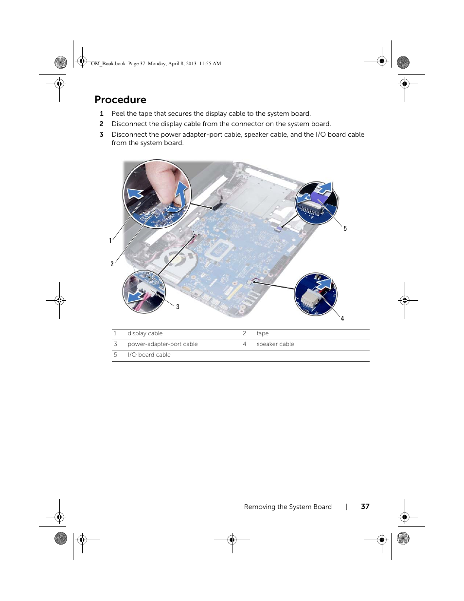 Procedure | Dell Inspiron M531R (5535, Mid 2013) User Manual | Page 37 / 71