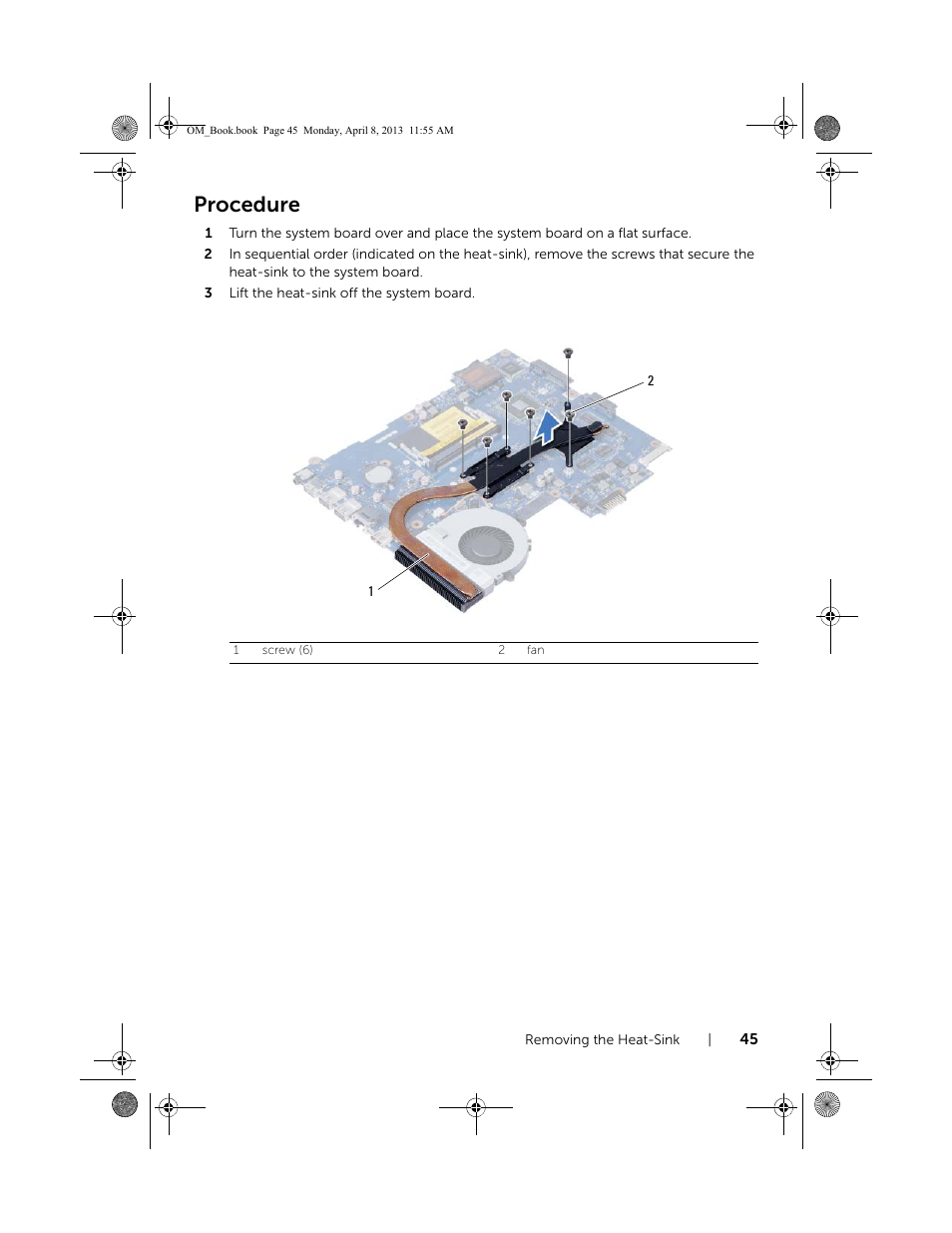 Procedure | Dell Inspiron M531R (5535, Mid 2013) User Manual | Page 45 / 71