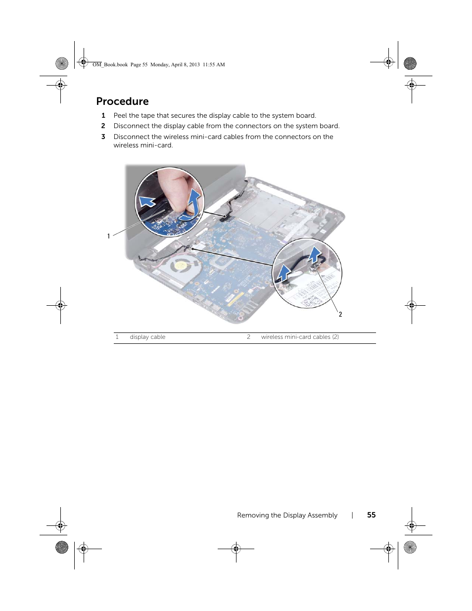 Procedure | Dell Inspiron M531R (5535, Mid 2013) User Manual | Page 55 / 71