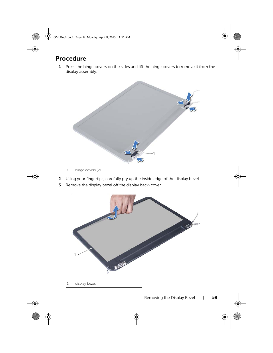 Procedure | Dell Inspiron M531R (5535, Mid 2013) User Manual | Page 59 / 71