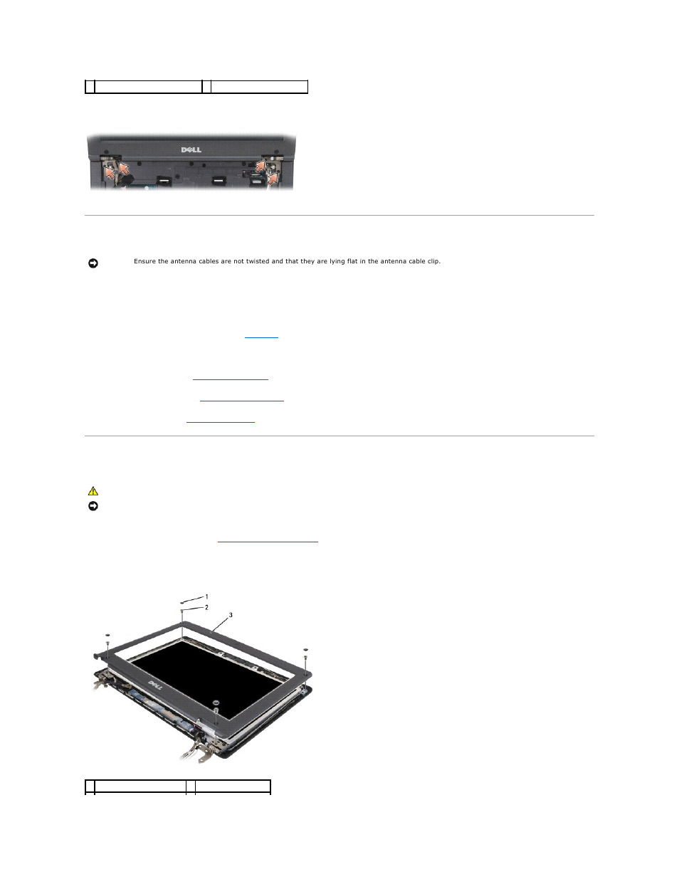 Replacing the display assembly, Removing the display bezel | Dell Vostro 1200 (Early 2009) User Manual | Page 13 / 41