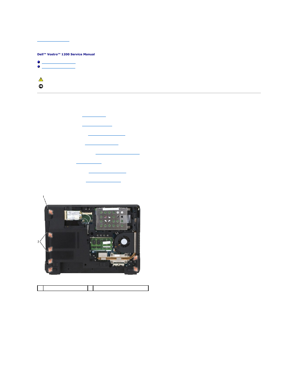 Palm rest, Removing the palm rest | Dell Vostro 1200 (Early 2009) User Manual | Page 33 / 41