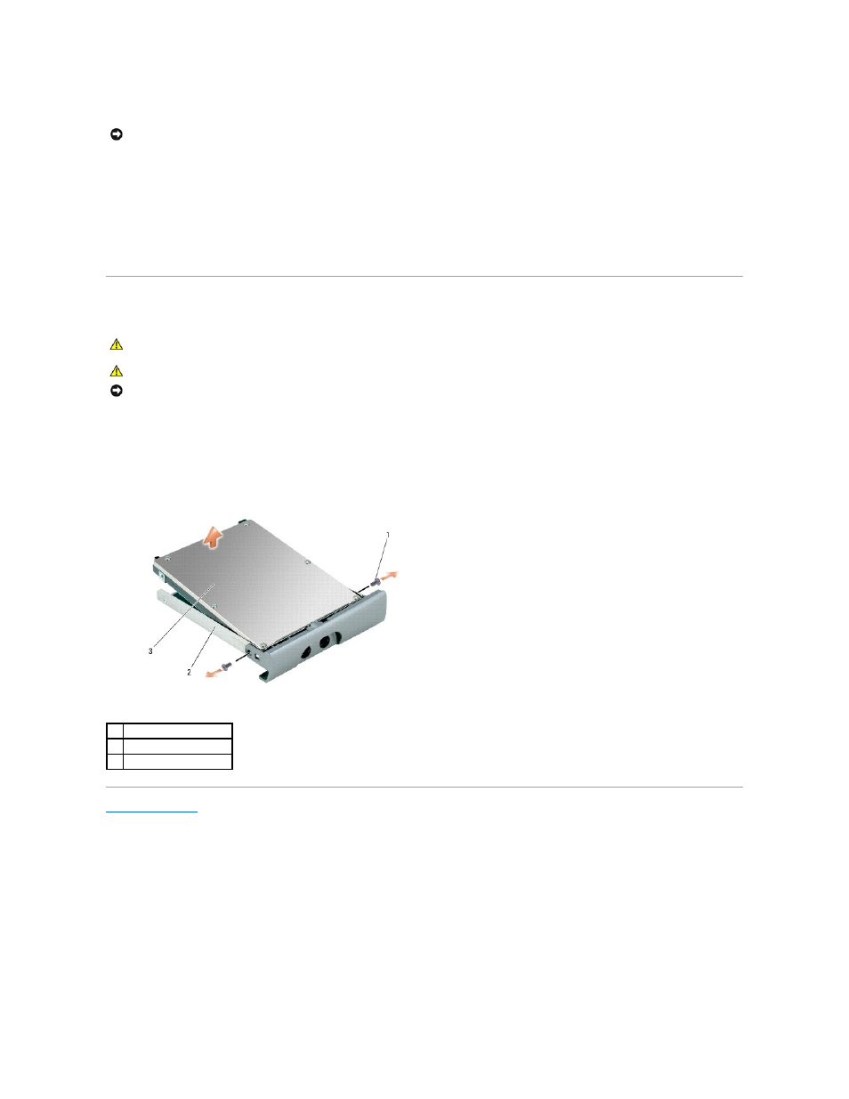 Removing the hard drive from its carrier, Remove the old hard drive from its carrier, And attach the carrier to the new hard drive | Dell Latitude D510 User Manual | Page 20 / 42