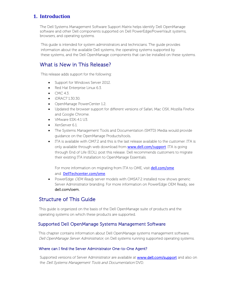 Introduction, What is new in this release, Structure of this guide | Dell POWEREDGE M1000E User Manual | Page 2 / 58