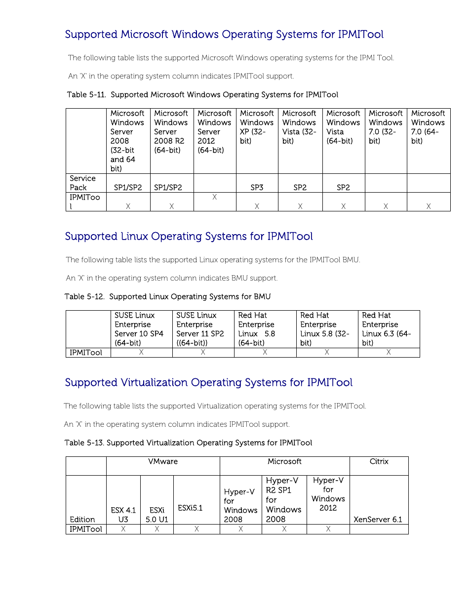 Supported linux operating systems for ipmitool | Dell POWEREDGE M1000E User Manual | Page 37 / 58