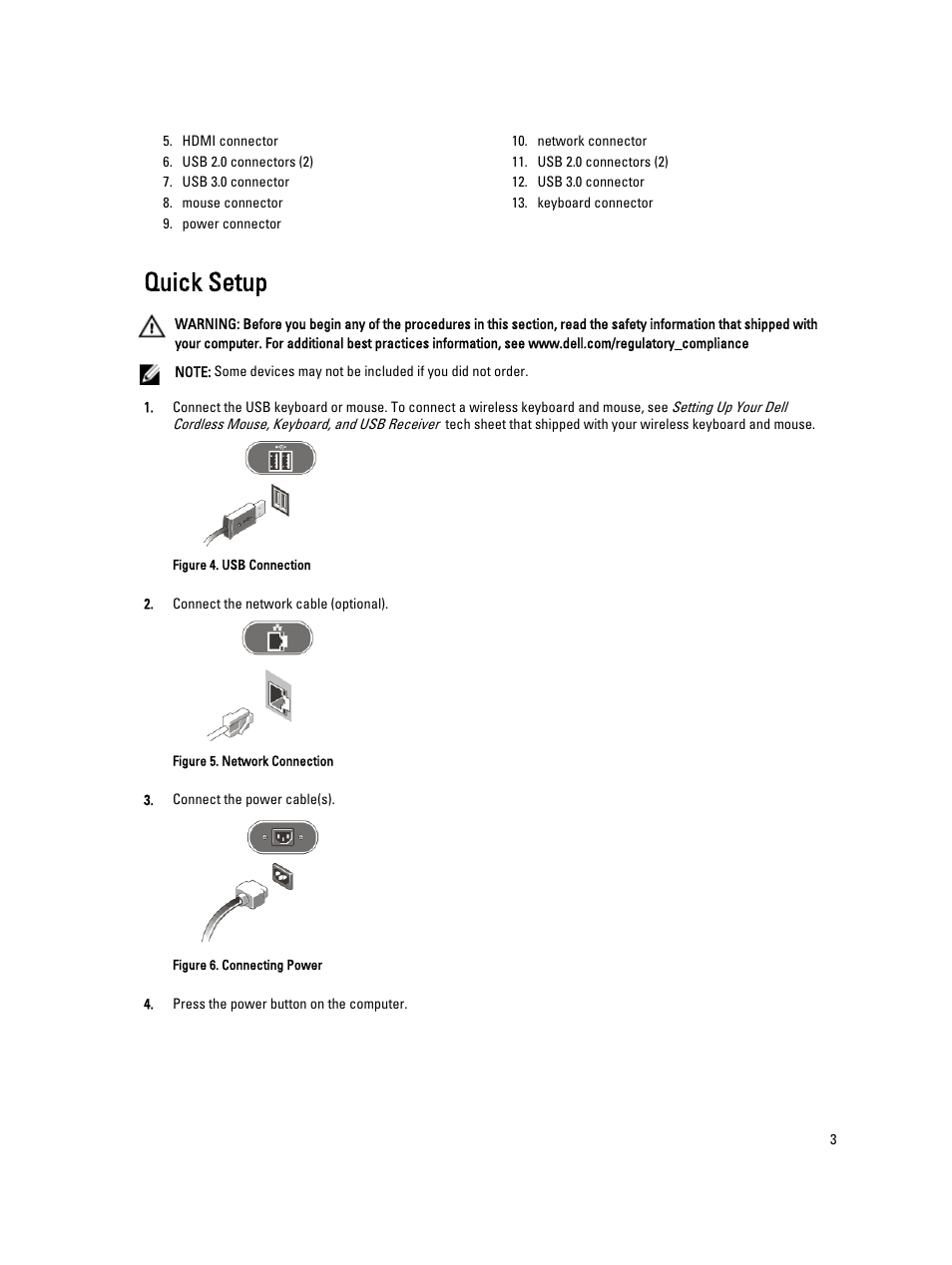 Quick setup | Dell OptiPlex 9010 All In One (Mid 2012) User Manual | Page 3 / 5