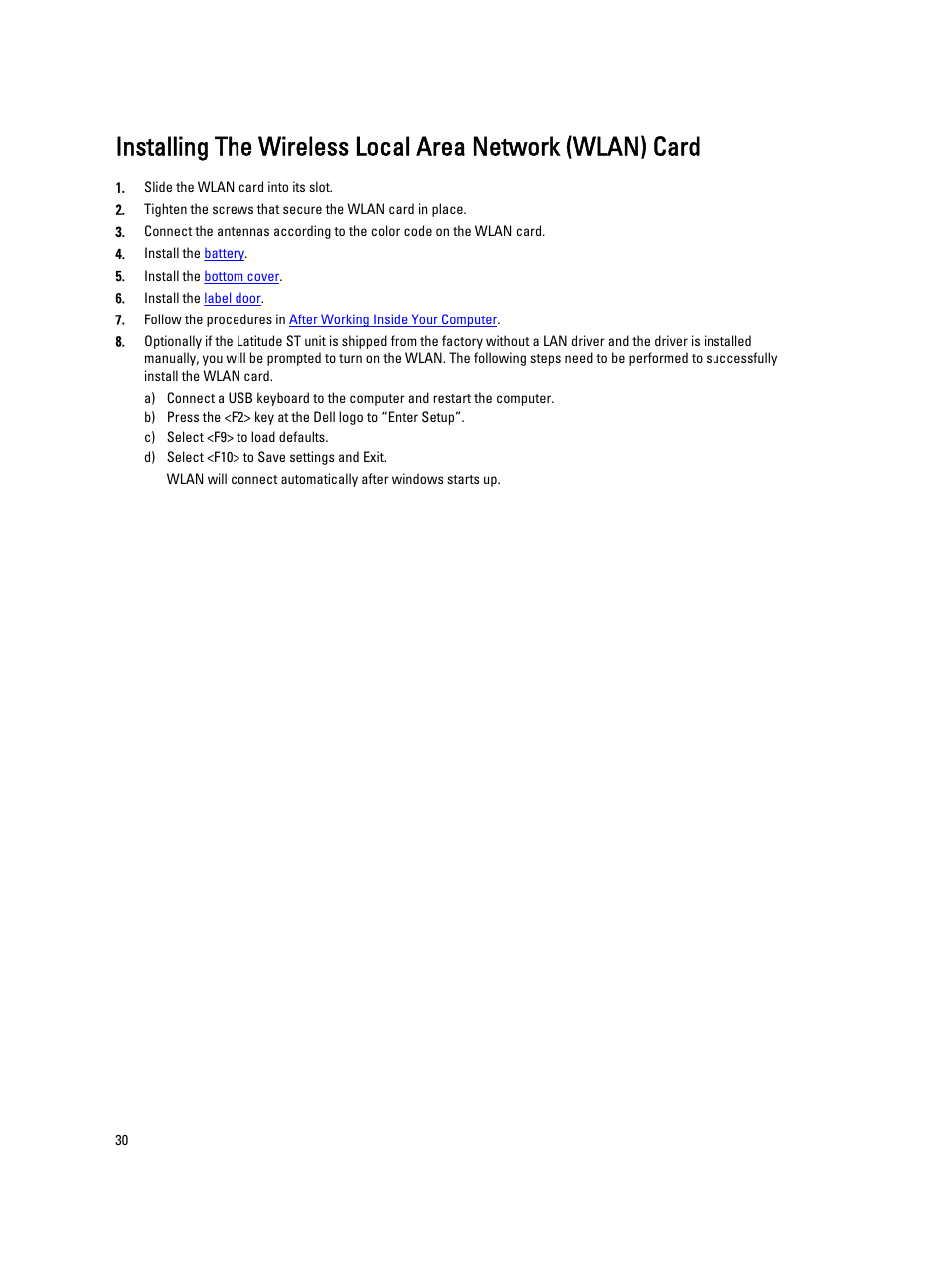 Dell Latitude ST (Late 2011) User Manual | Page 30 / 65
