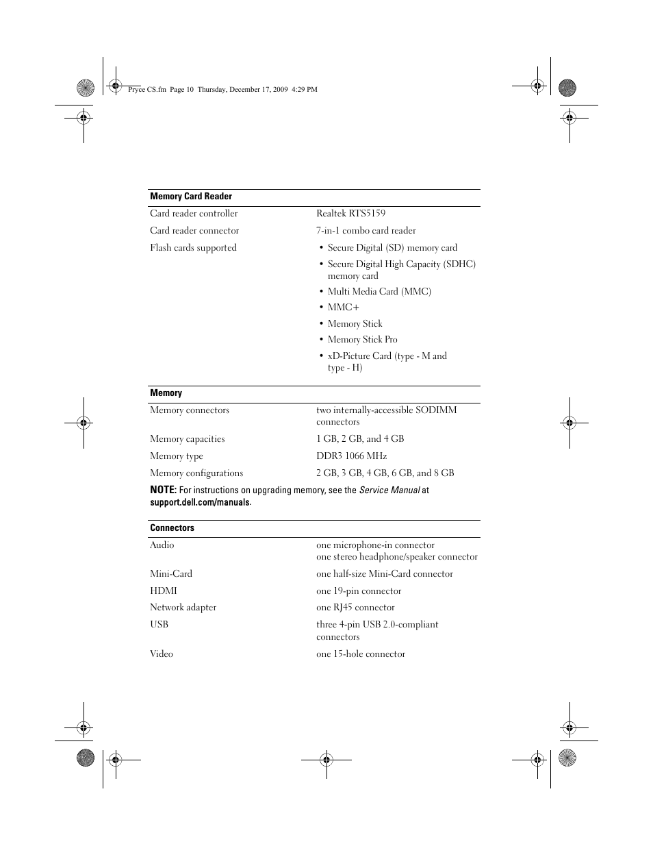 Dell Inspiron 15 (1564, Early 2010) User Manual | Page 2 / 8