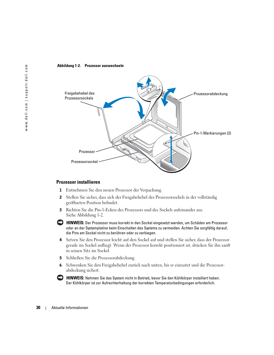 Prozessor installieren | Dell PowerEdge 800 User Manual | Page 32 / 58
