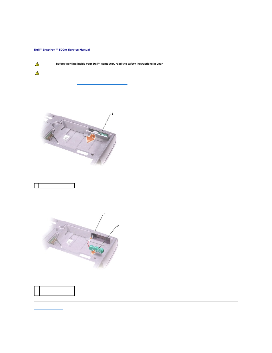 Reserve battery | Dell Inspiron 500m User Manual | Page 30 / 41