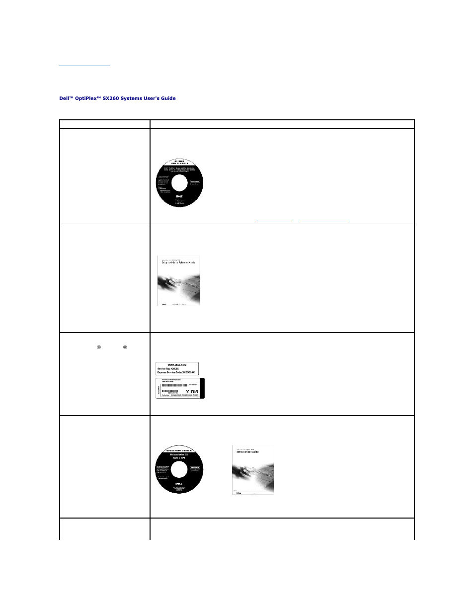 Finding information for your computer | Dell OptiPlex SX260 User Manual | Page 56 / 116