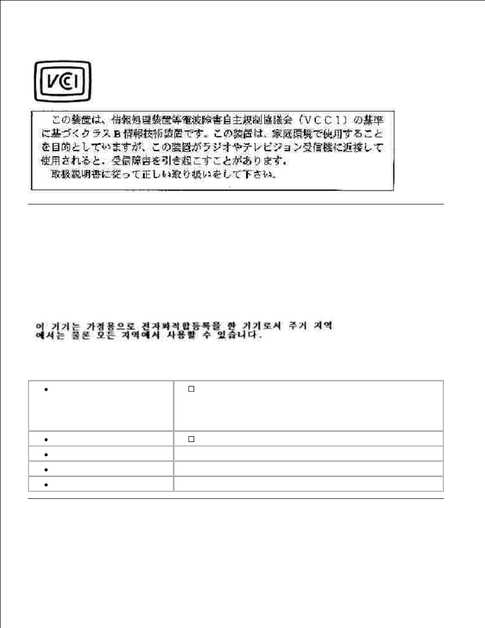 Mic notice (republic of korea only), Nom information (mexico only), Vcci, class b | Mic, class b | Dell 725 Personal Inkjet Printer User Manual | Page 47 / 59