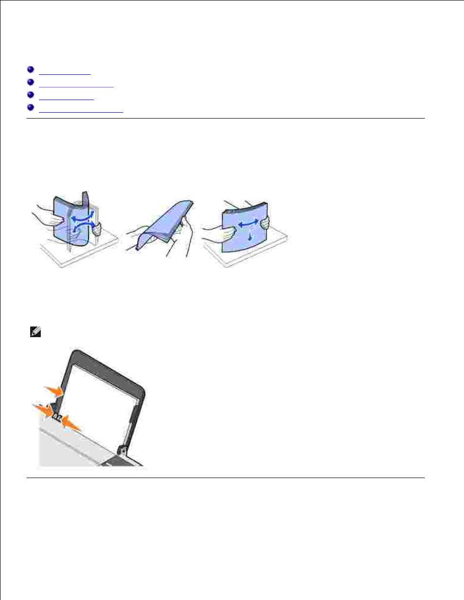 Using the printer, Loading paper, Printing a document | Dell 725 Personal Inkjet Printer User Manual | Page 9 / 59