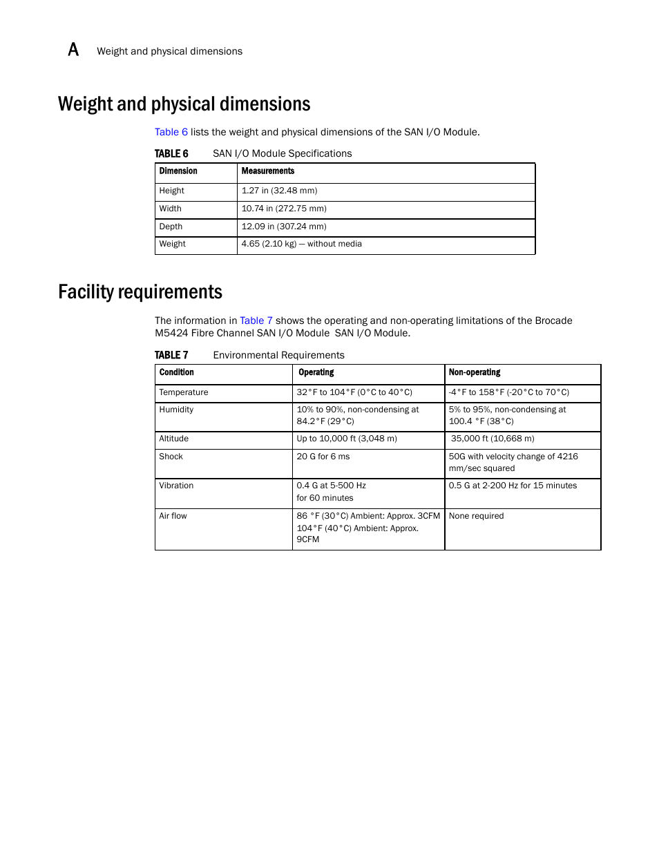 Weight and physical dimensions, Facility requirements | Dell PowerEdge M600 User Manual | Page 36 / 48