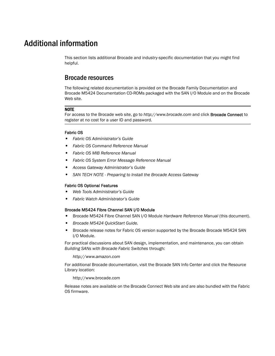 Additional information, Brocade resources | Dell PowerEdge M600 User Manual | Page 8 / 48