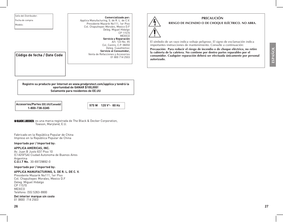 Black & Decker CM2070B User Manual | Page 14 / 15