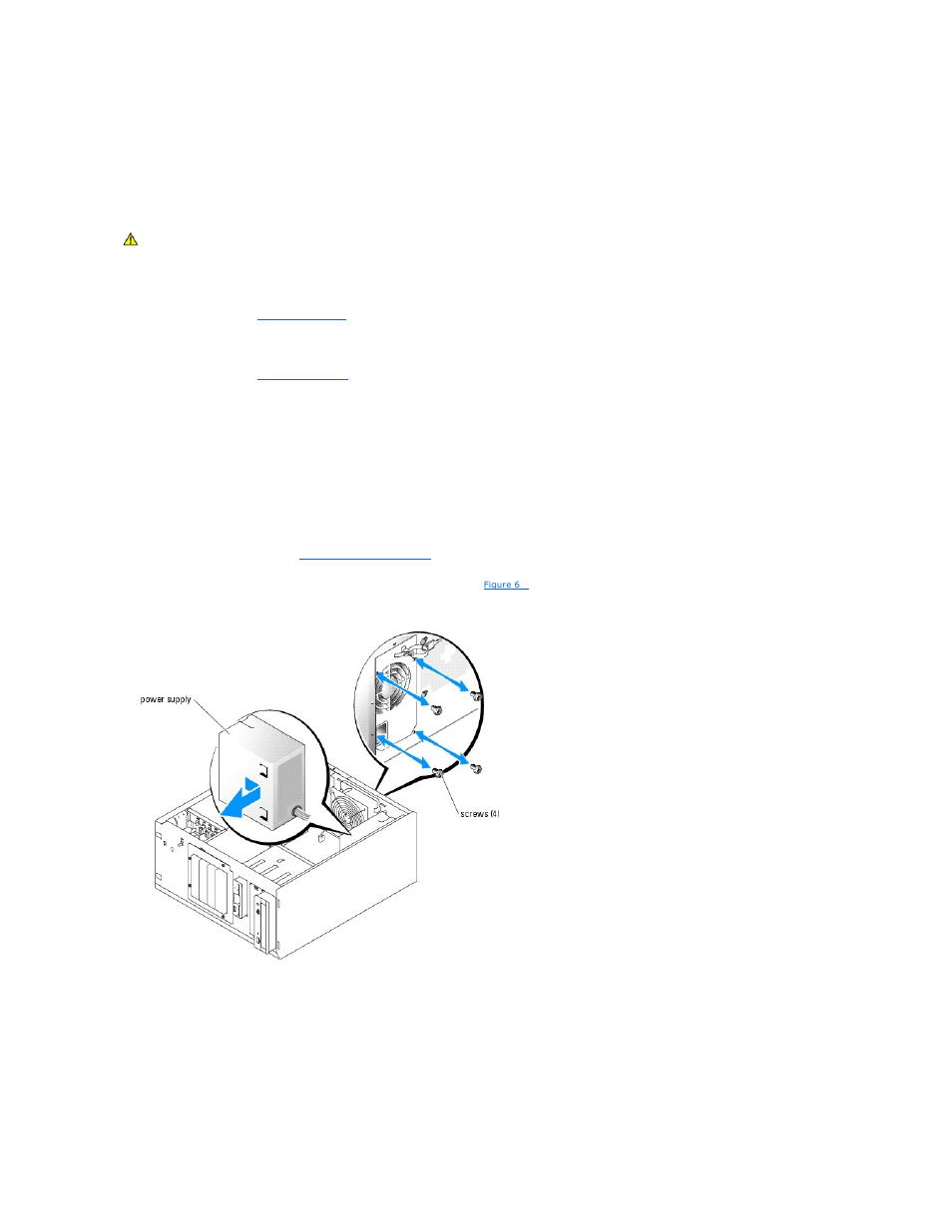 Power supply, Removing the power supply, Replacing the power supply | Dell PowerEdge 800 User Manual | Page 53 / 87