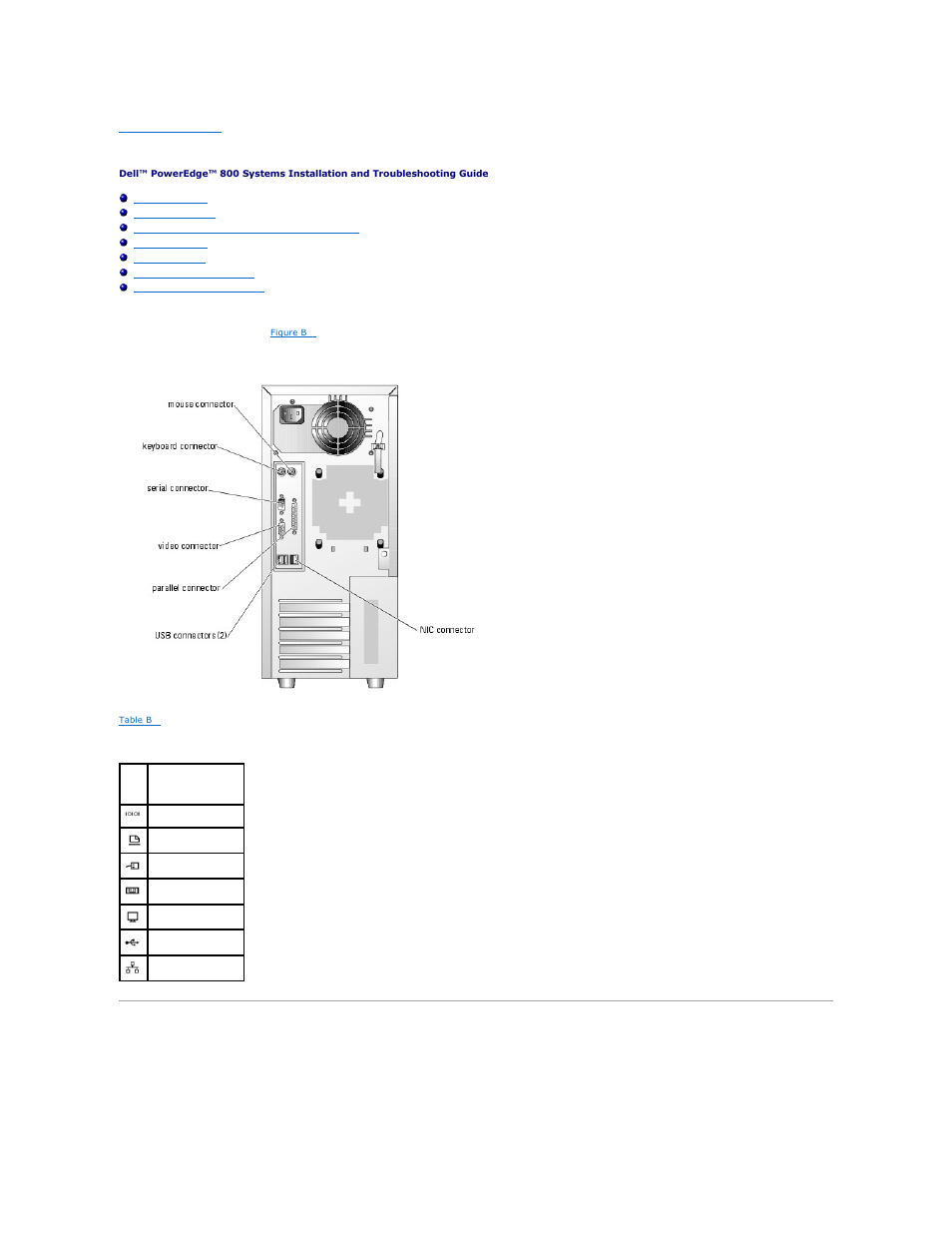 I/o connectors, Serial connector | Dell PowerEdge 800 User Manual | Page 6 / 87