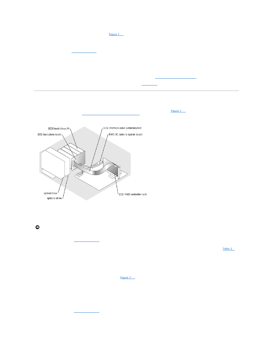 Hot-plug scsi hard drives, Figure 7, Removing a hot-plug scsi hard drive | Installing a hot-plug scsi hard drive | Dell PowerEdge 800 User Manual | Page 73 / 87