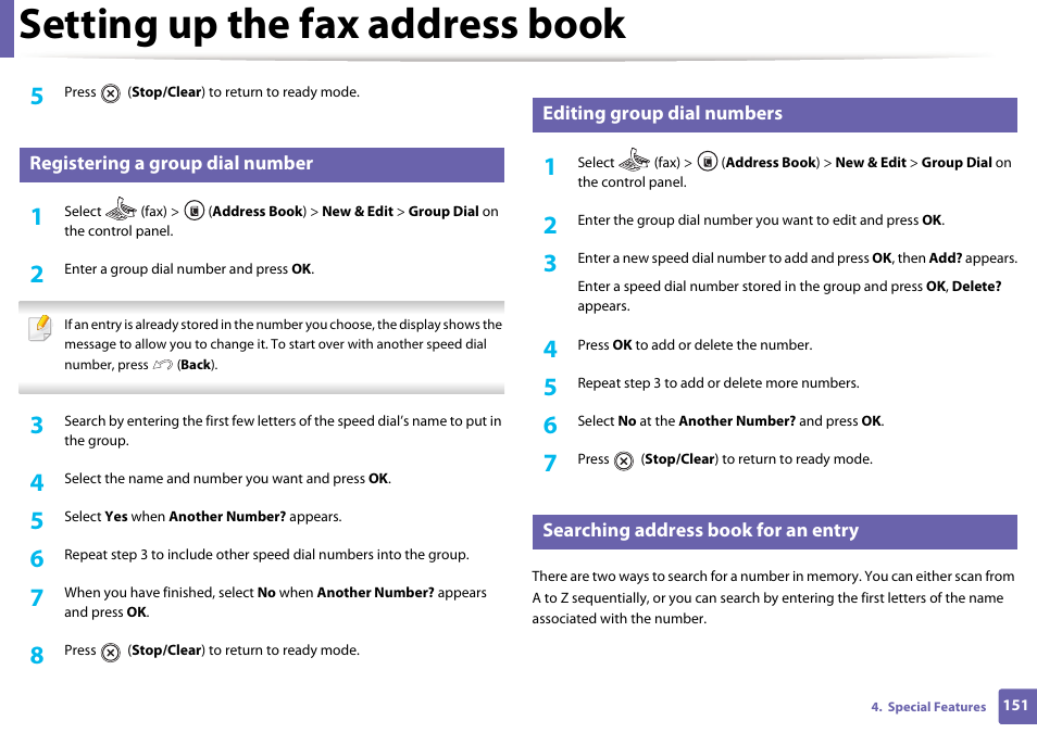 Setting up the fax address book | Dell B1265dnf Mono Laser Printer MFP User Manual | Page 151 / 234