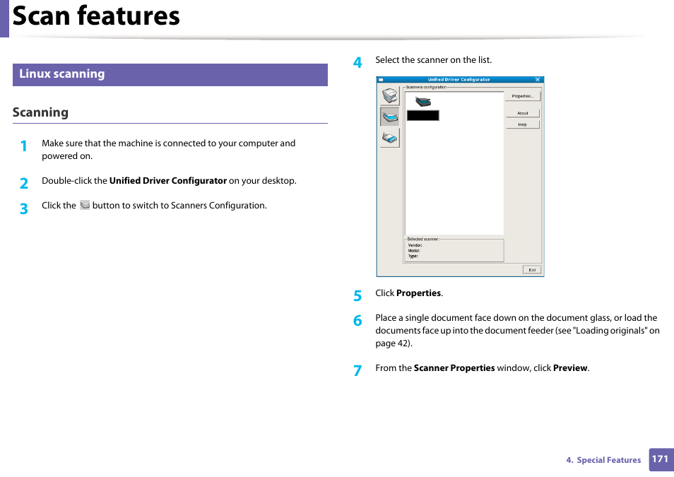 Scan features | Dell B1265dnf Mono Laser Printer MFP User Manual | Page 171 / 234