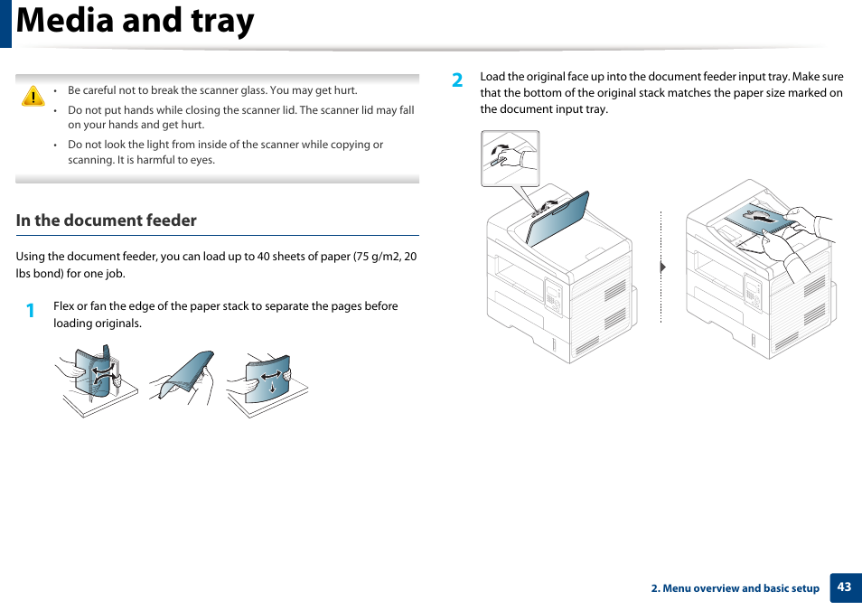 Media and tray | Dell B1265dnf Mono Laser Printer MFP User Manual | Page 43 / 234