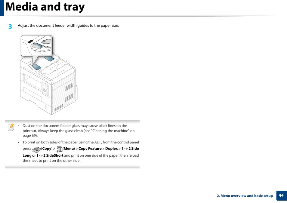 Media and tray | Dell B1265dnf Mono Laser Printer MFP User Manual | Page 44 / 234