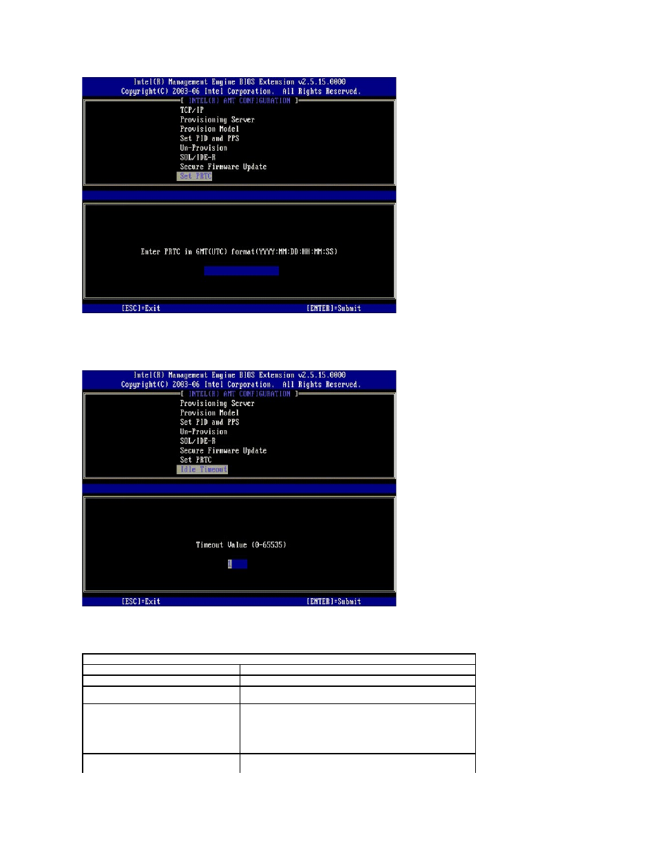 Idle timeout, Intel amt in dhcp mode settings example | Dell Latitude D630 User Manual | Page 12 / 69