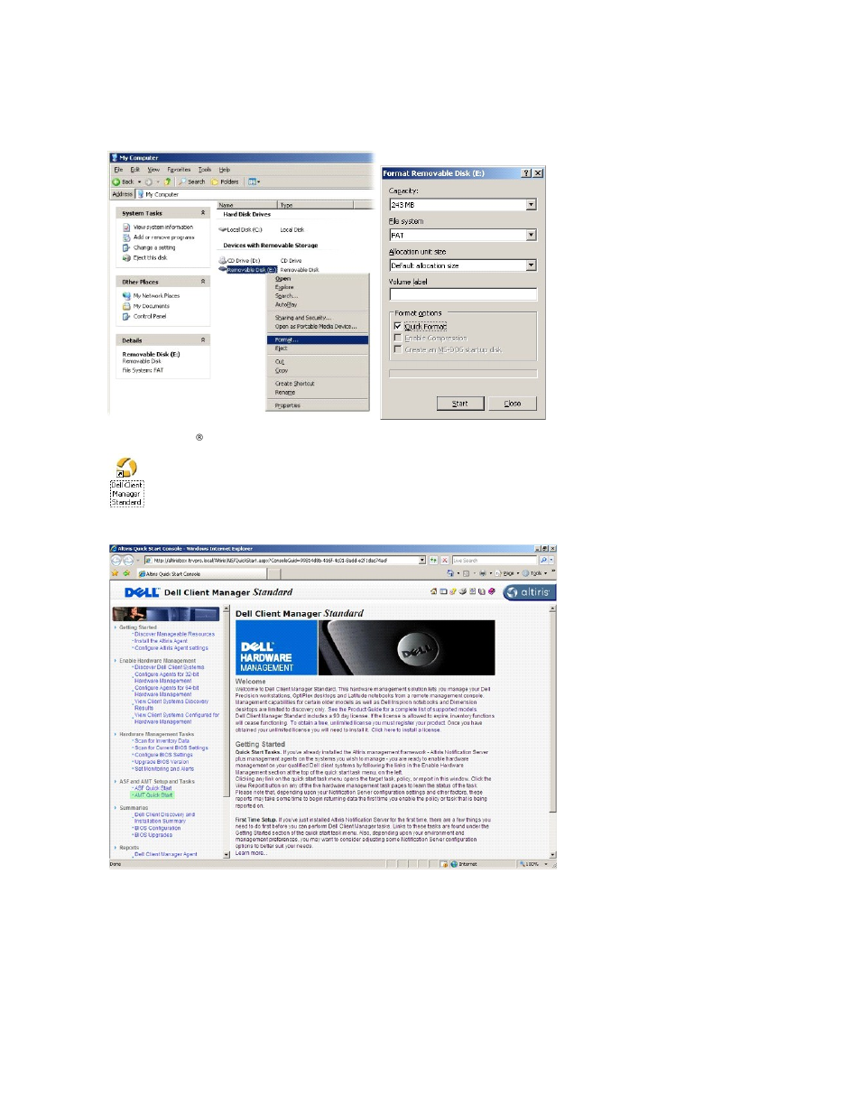 Setup and configuration using a usb storage device | Dell Latitude D630 User Manual | Page 19 / 69