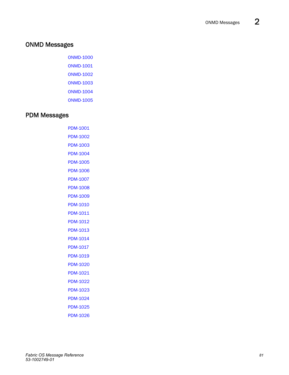 Onmd messages, Pdm messages | Dell POWEREDGE M1000E User Manual | Page 103 / 934