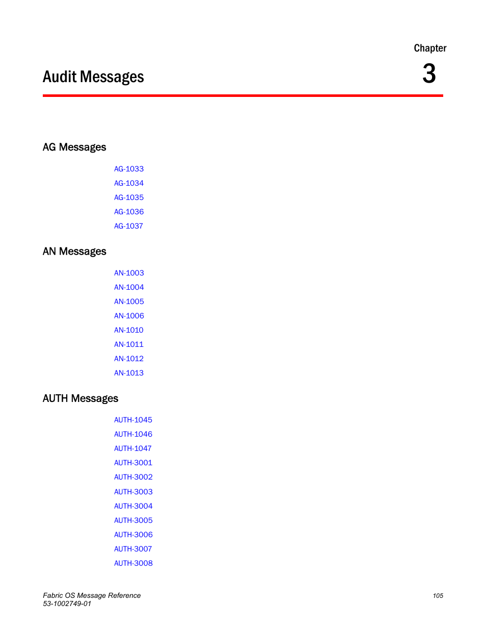 Audit messages, Ag messages, An messages | Auth messages, Chapter 3, Chapter 3, “audit messages, Chapter | Dell POWEREDGE M1000E User Manual | Page 127 / 934