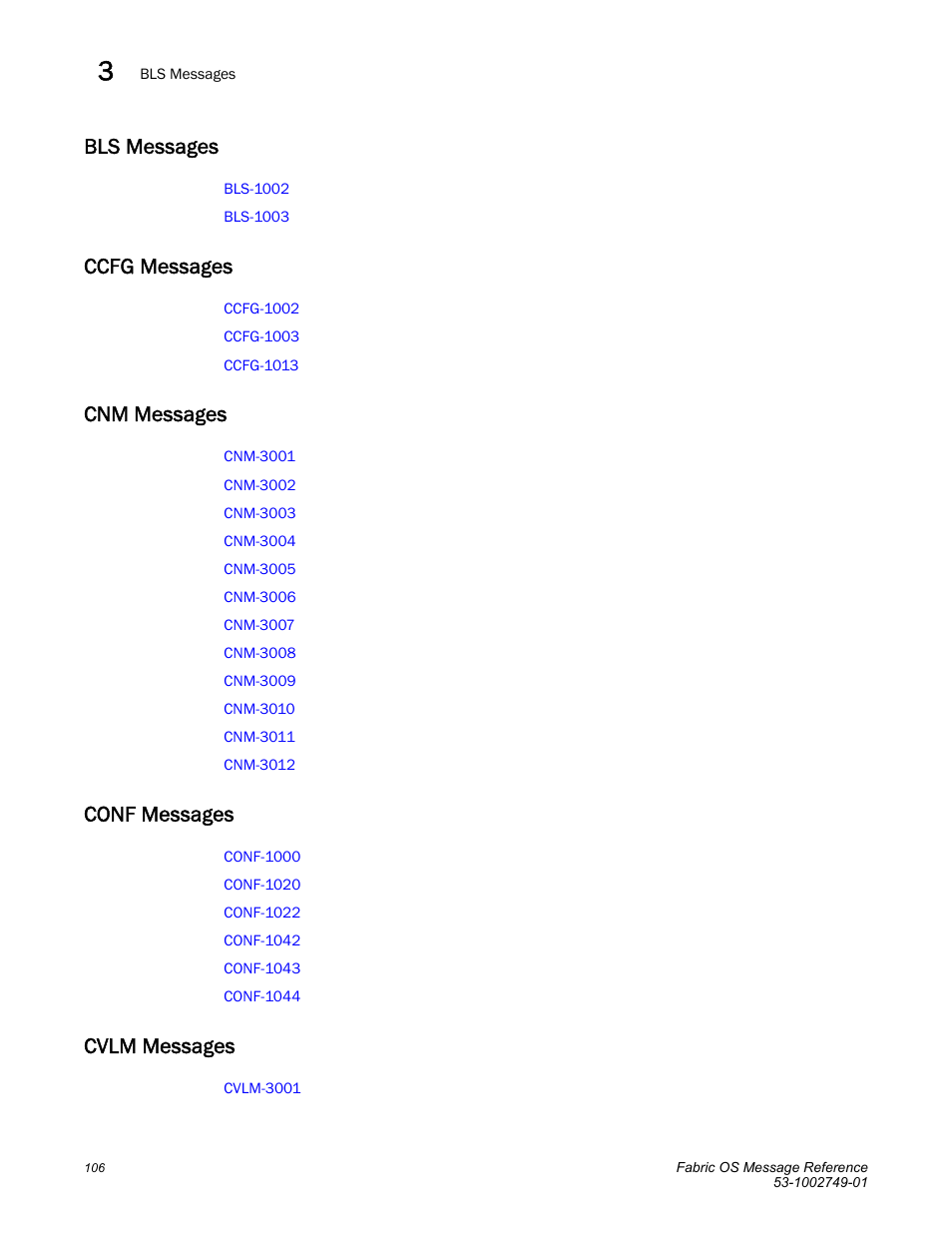 Bls messages, Ccfg messages, Cnm messages | Conf messages, Cvlm messages | Dell POWEREDGE M1000E User Manual | Page 128 / 934