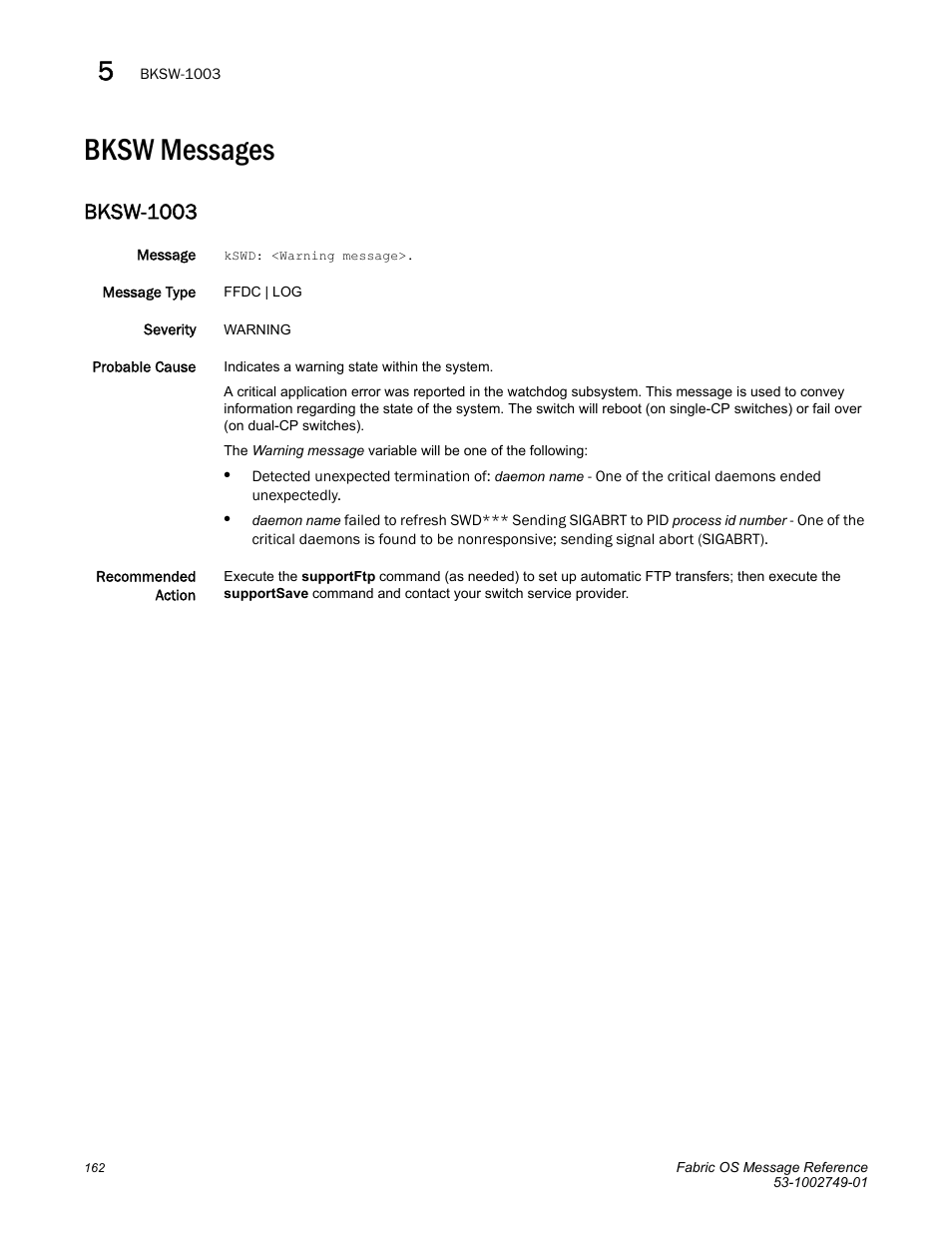 Bksw messages, Bksw-1003 | Dell POWEREDGE M1000E User Manual | Page 184 / 934