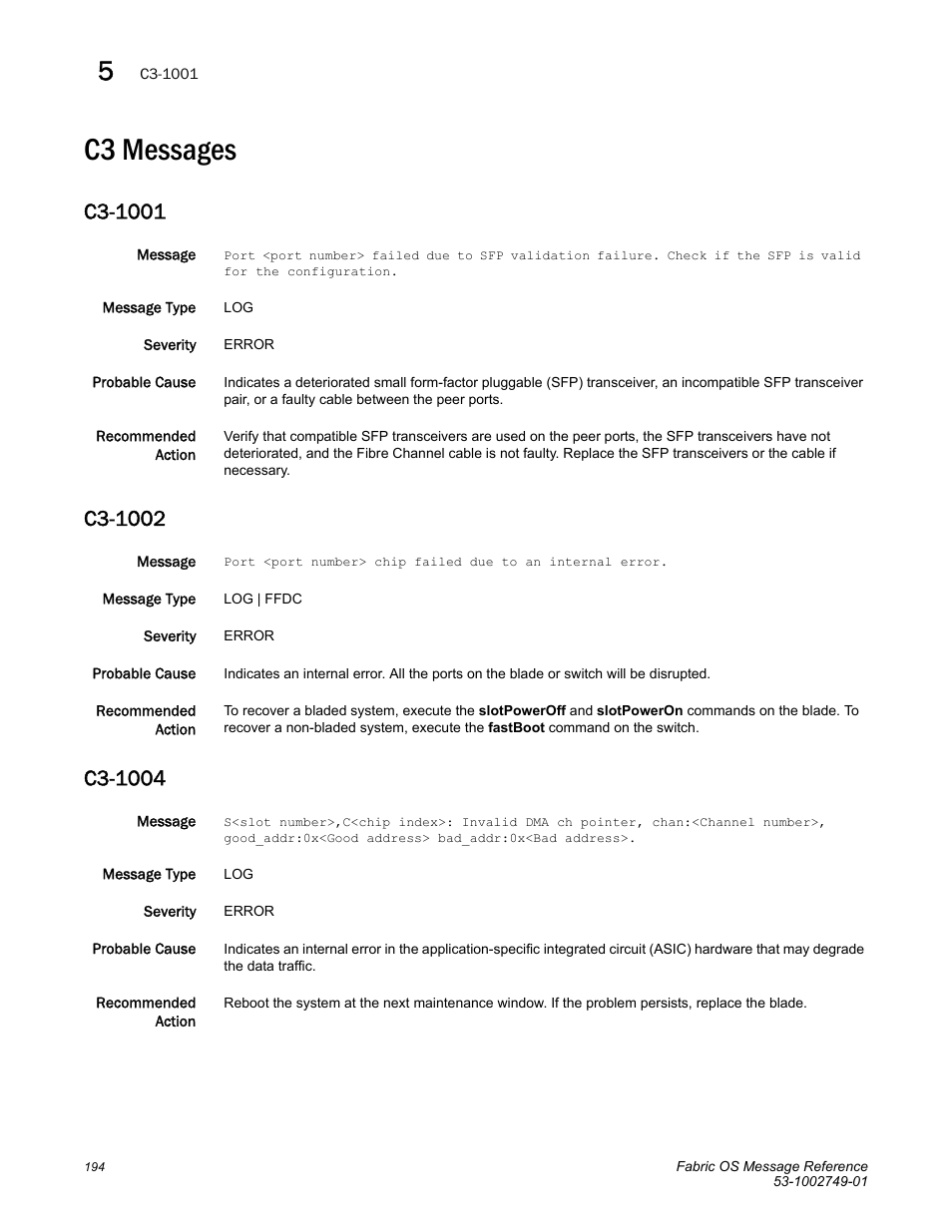 C3 messages, C3-1001, C3-1002 | C3-1004 | Dell POWEREDGE M1000E User Manual | Page 216 / 934