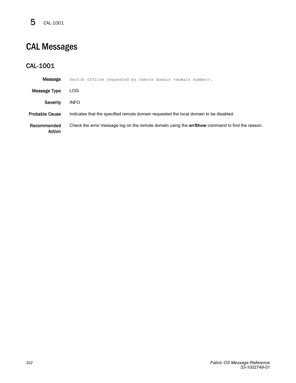 Cal messages, Cal-1001 | Dell POWEREDGE M1000E User Manual | Page 224 / 934