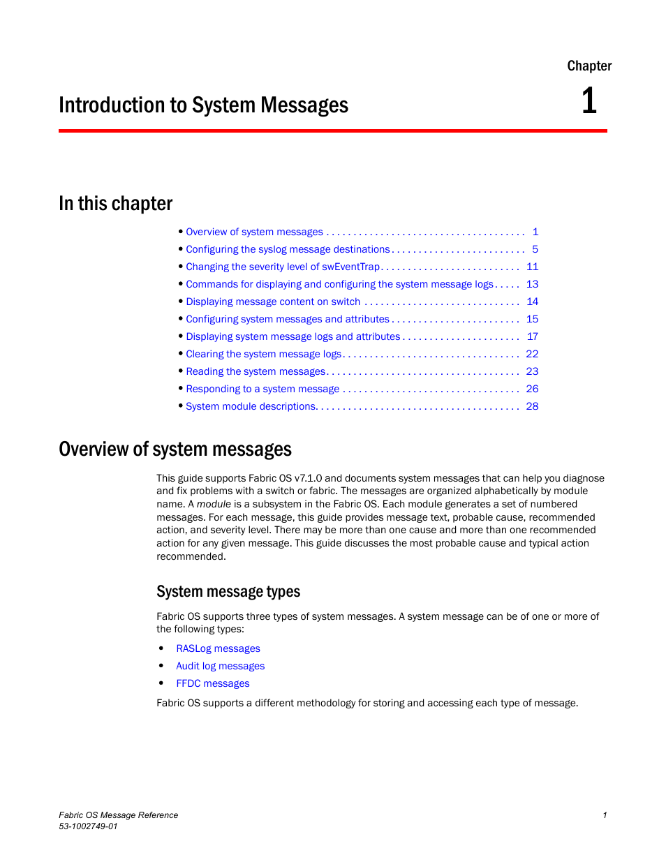 Introduction to system messages, Overview of system messages, System message types | Chapter 1, Chapter 1, “introduction to system messages | Dell POWEREDGE M1000E User Manual | Page 23 / 934