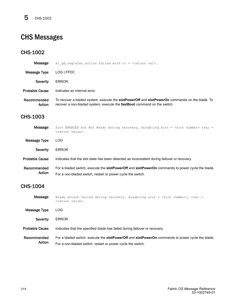 Chs messages, Chs-1002, Chs-1003 | Chs-1004 | Dell POWEREDGE M1000E User Manual | Page 236 / 934